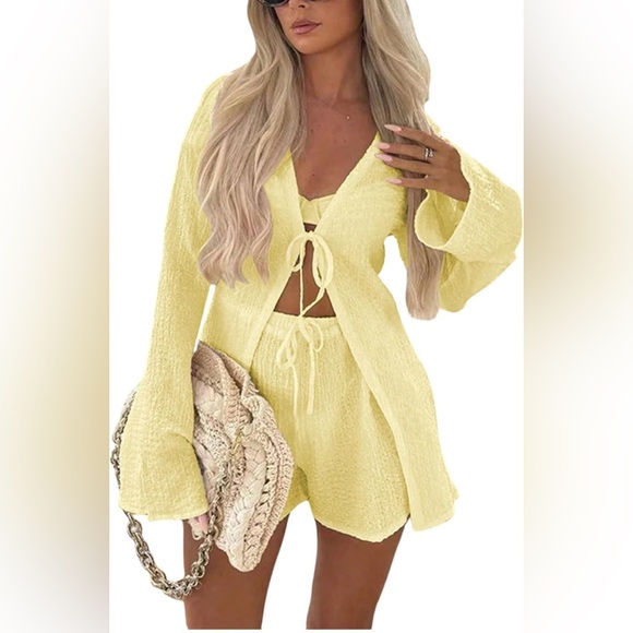 Amazon Other - Amazon Women's Yellow Swim Cover-Up